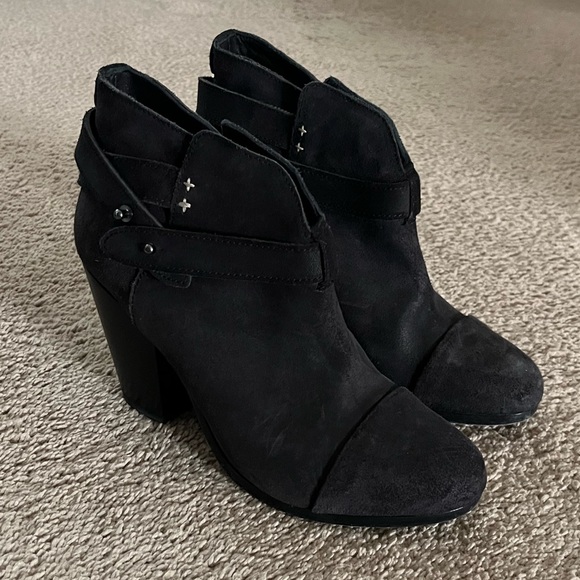 Rag & bone suede Harrow black ankle booties 38 - Picture 3 of 7